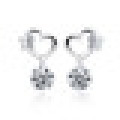 Women′s Fashion 925 Sterling Silver Butterfly Kisses Crystal Earrings